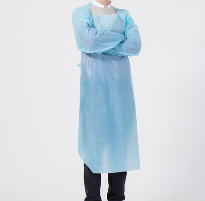 Polyester Full Back CPE Apron in Blue and Red: Practical, Durable, and Comfortable