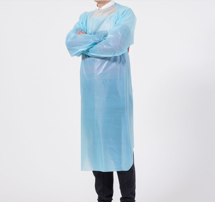 Non-sterile surgical gown disposable CPE apron thumb loops gown AAMI3 EN13795 certified with long sleeve plastic apron