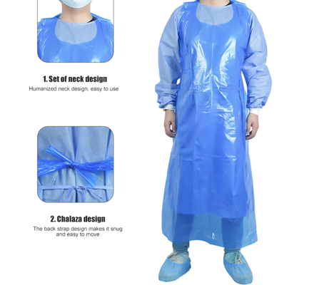 New Design HDPE LDPE Custom Apron Medical Transparent Thick Waterproof Disposable Pe Apron For Doctors