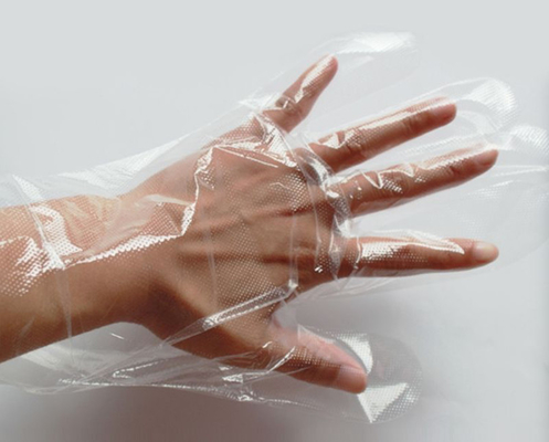 Practical high quality transparent disposable hdpe vinyl pe glove thickened disposable clear plastic gloves