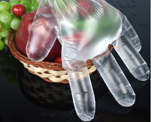 Practical high quality transparent disposable hdpe vinyl pe glove thickened disposable clear plastic gloves