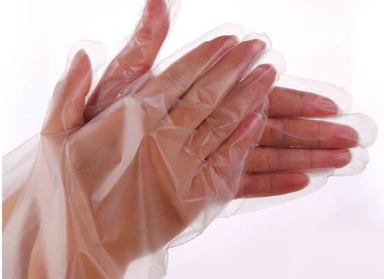 Practical high quality transparent disposable hdpe vinyl pe glove thickened disposable clear plastic gloves