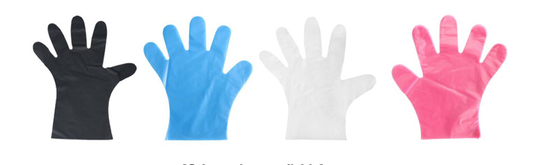 Practical high quality transparent disposable hdpe vinyl pe glove thickened disposable clear plastic gloves