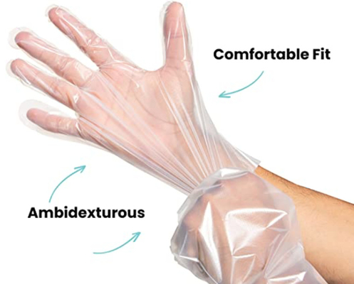 Factory Hot selling Plastic Pe Gloves HDPE Clear Plastic Polythene Kitchen Waterproof Household Disposable Food PE Glove