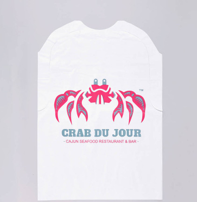 Customized Printed Promotional Lobster Non Woven Disposable Apron Adult Custom Printed Disposable Bibs With Logo
