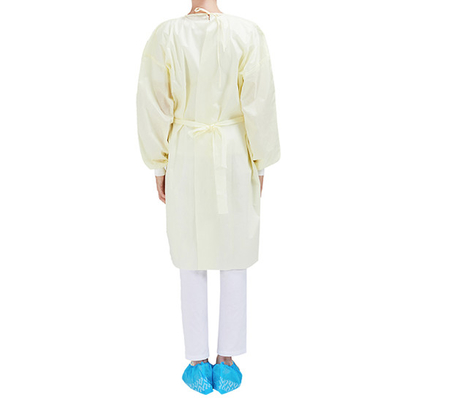 Wholesale 20-100gsm Long Sleeve Non-woven Gowns in White Color for B2B Buyers