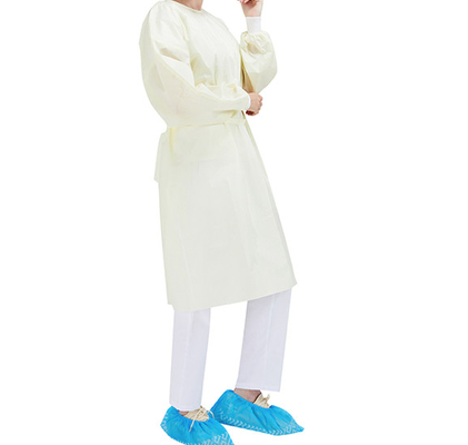 Wholesale 20-100gsm Long Sleeve Non-woven Gowns in White Color for B2B Buyers