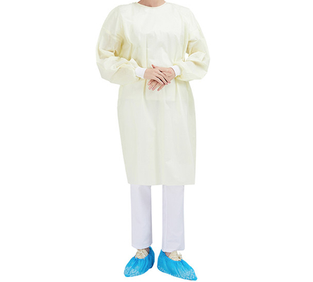 Wholesale 20-100gsm Long Sleeve Non-woven Gowns in White Color for B2B Buyers