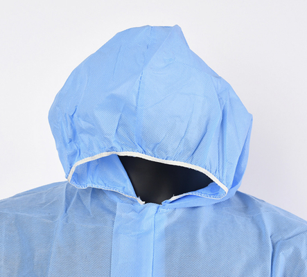 Chemical Industrial Workers Clothing Taped Seam Microporous Coverall with 3 Piece Hood