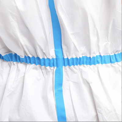 Chemical Industrial Workers Clothing Taped Seam Microporous Coverall with 3 Piece Hood